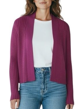 Precis viscose & cotton silky fine knit open cardigan size M excellent condition